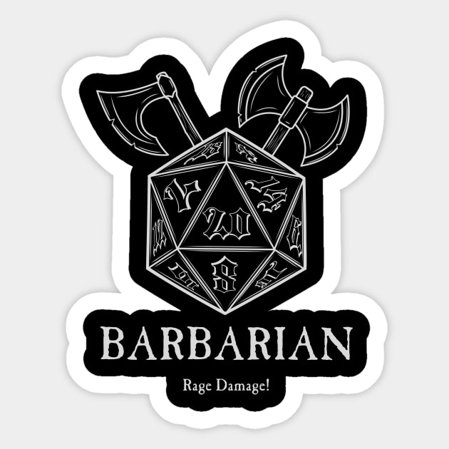 Barbarian Rage Damage Sticker by SimonBreeze